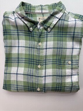 Original Weatherproof Vintage Lightweight Green Plaid Button-Down Shirt XXL